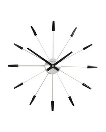 Designové nástěnné hodiny 2610zw Nextime Plug Inn černé 60cm